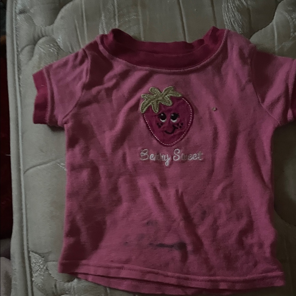 Faded Glory Pink Strawberry Kids T-Shirt